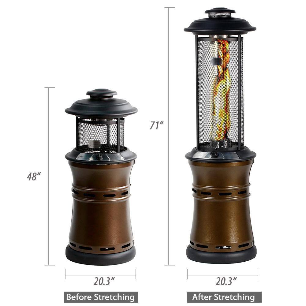 Bronze 36,000 BTU Propane Outdoor Patio Heater with Dancing Flame