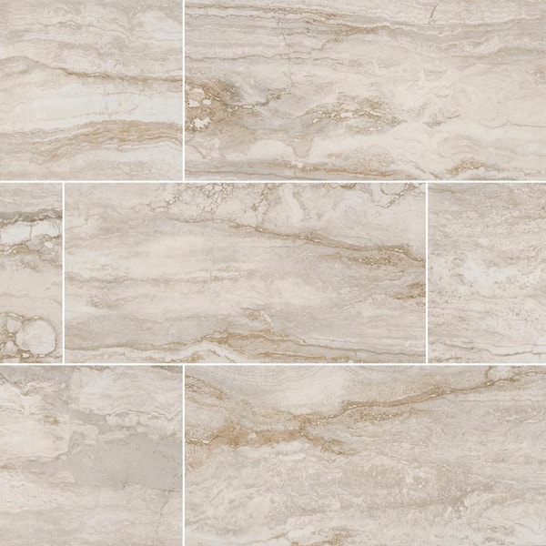 MSI Bernini Bianco 12 in. x 24 in. Matte Porcelain Stone Look Floor and Wall Tile (512 sq. ft./Pallet)