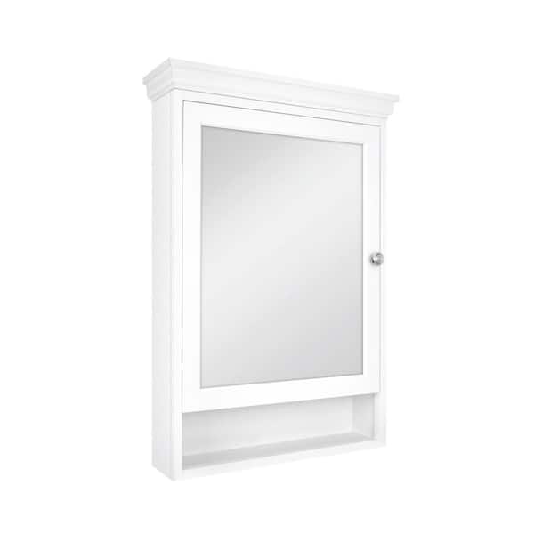 Glacier Bay 23-1/2 in. W x 32-1/2 in. H Framed Surface-Mount Bathroom Medicine Cabinet with Mirror, White
