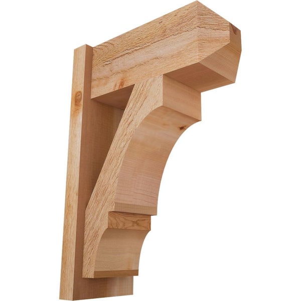 Ekena Millwork 8 in. x 26 in. x 18 in. Western Red Cedar Balboa Craftsman Rough Sawn Outlooker
