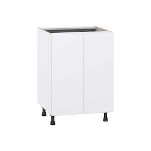 Fairhope Bright White Slab Assembled Base Kitchen Cabinet with 3 Inner Drawers (24 in. W x 34.5 in. H x 24 in. D)