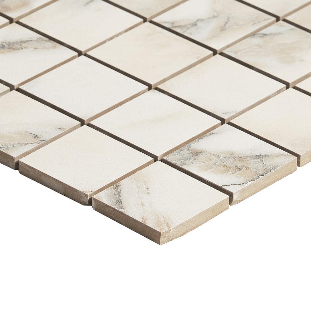Calacatta Rustico Matte Porcelain Mosaic Tile for Indoor and Outdoor Use