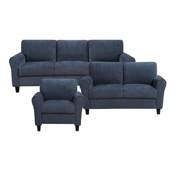 Lazzara Tesoro 78.5 in. W Flared Arm Textured Fabric Rectangle 3