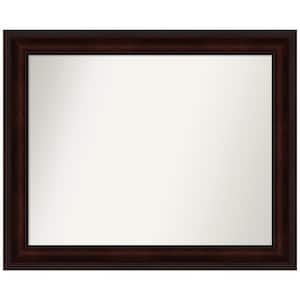 Coffee Bean Brown 33 in. W x 27 in. H Rectangle Non-Beveled Framed Wall Mirror in Brown