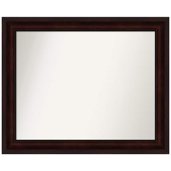 Amanti Art Coffee Bean Brown 33 in. W x 27 in. H Rectangle Non-Beveled Framed Wall Mirror in Brown