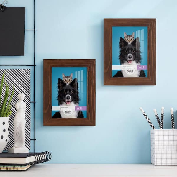 Woodgrain 3.5 in. x 5 in. Chestnut Picture Frame (Set of 2)