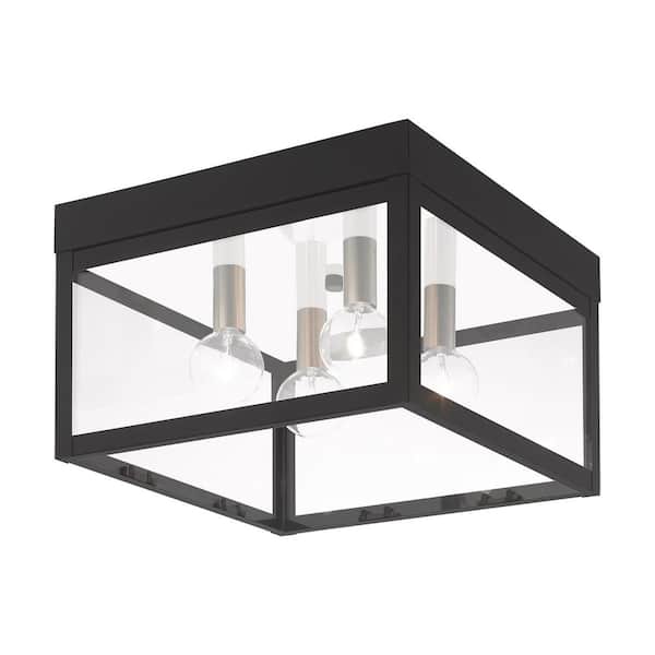 AVIANCE LIGHTING Creekview 4-Light Black Outdoor Flush Mount Light