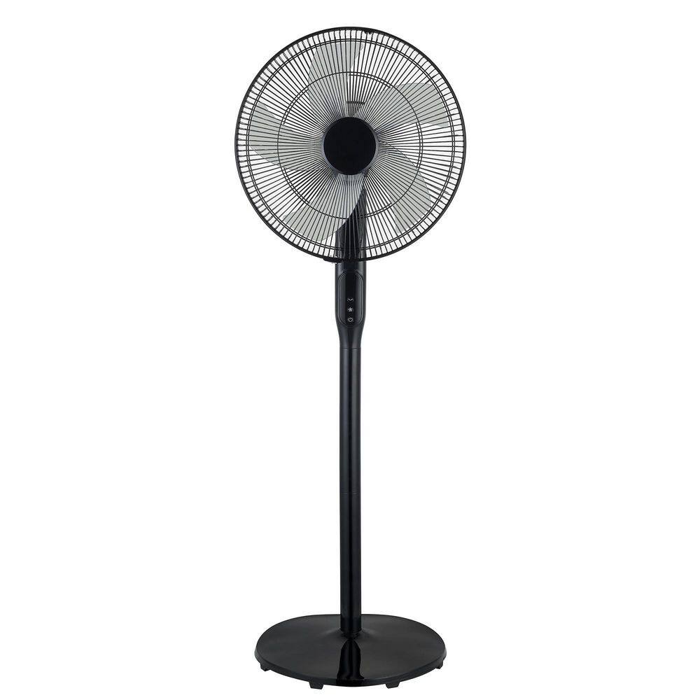 Ecohouzng 16 in. Black DC Pedestal Fan with Remote HUCT440020DE The