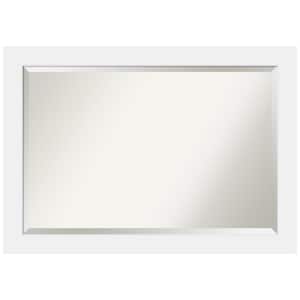 Medium Rectangle Satin White Modern Mirror (29.13 in. H x 41.13 in. W)