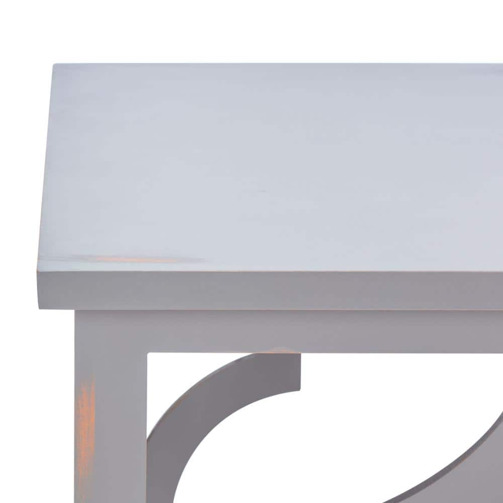 Milo Taupe Wood and Metal Rectangular End Table