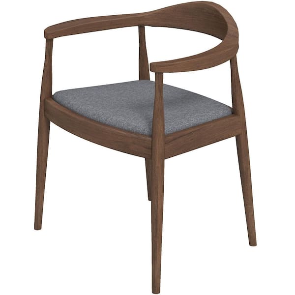 Ashcroft Furniture Co Eva Mid-Century Modern Vegan Leather Dining Chair in Gray