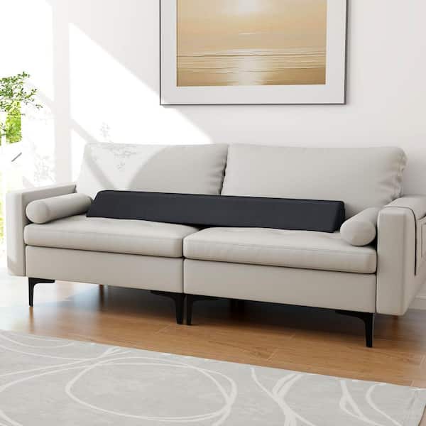 Dark Gray 54 in. x 10 in. Polyester Throw Pillow with Storage Bag Set of 1