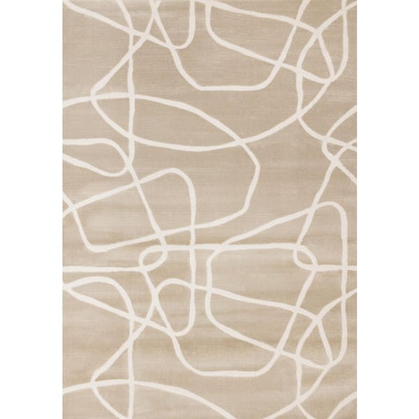 Avenia Collections 5' x 8' (5'3" x 7'7") Beige Organic, Tonal/Solid Indoor Area Rug