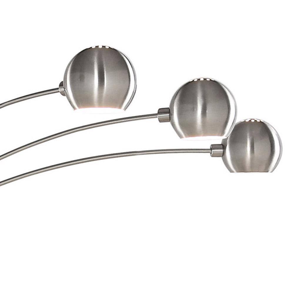 Brushed Nickel Adjustable Arc Floor Lamp with Metal Shades