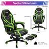 Costway Massage Upholstery Gaming Chair Computer Office Chair with LED  Lights and Footrest Green HW62042GN - The Home Depot