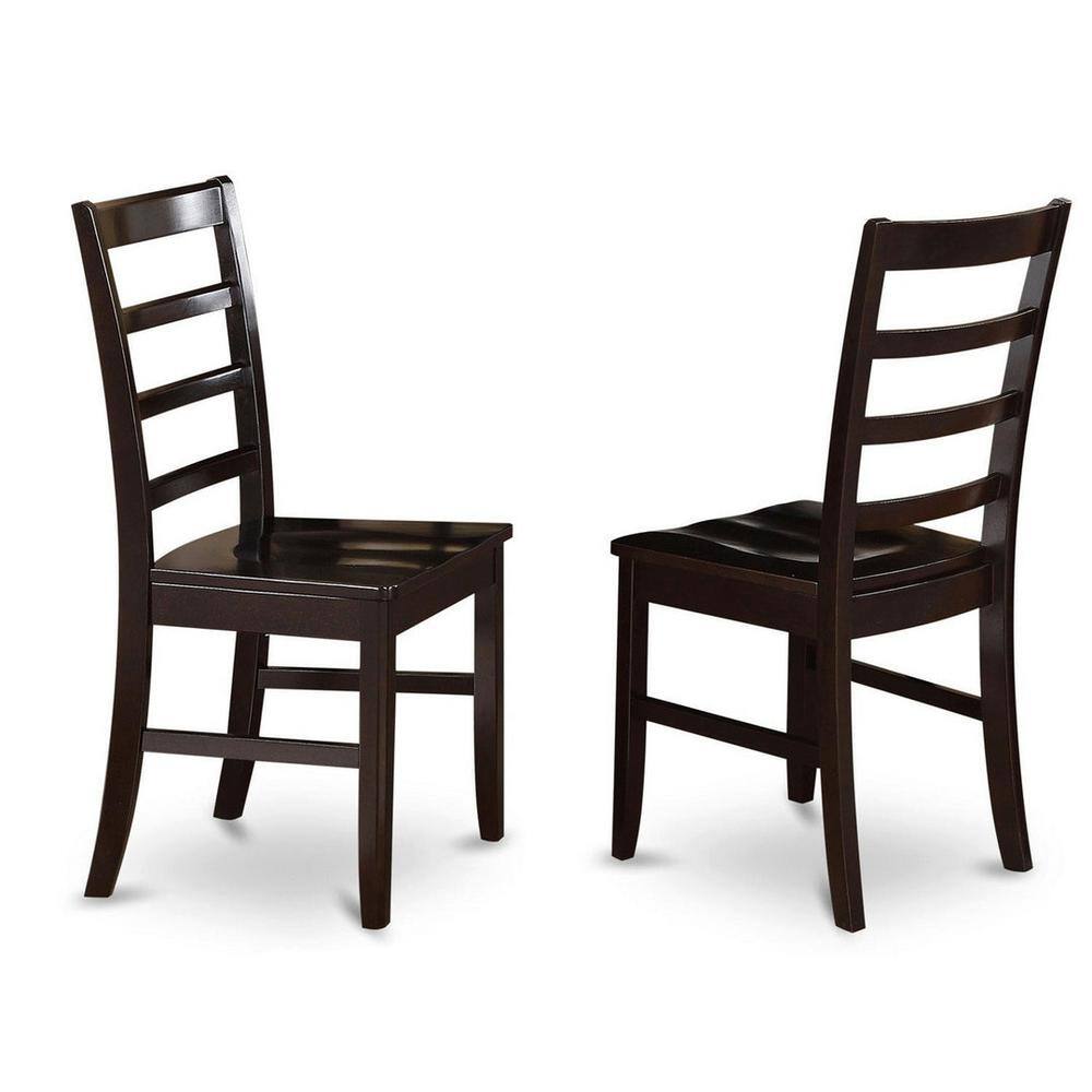 Cappuccino Brown Maple & Leather Upholstered Dining Side Chair