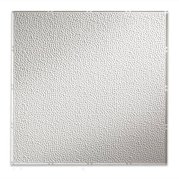 Fasade Hammered 2 ft. x 2 ft. Vinyl Lay-In Ceiling Tile in Gloss White