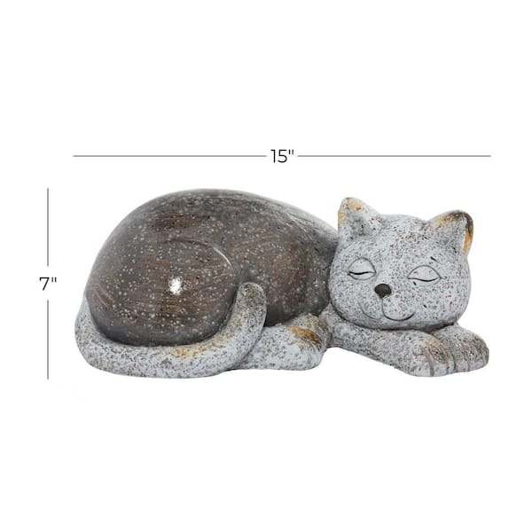 9 in. x 7 in. 7 in. Polystone Indoor Outdoor Cat Garden Sculpture