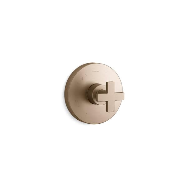 KOHLER Composed 1-Handle Rite-Temp Valve Trim with Cross Handle in Vibrant Brushed Bronze (Valve Not Included)