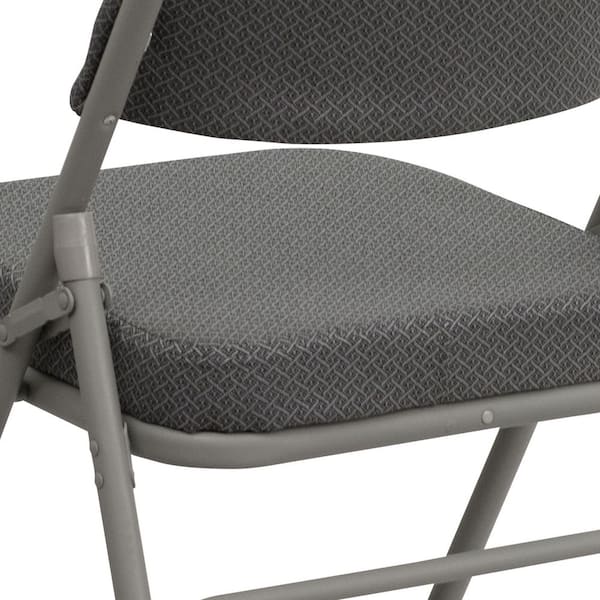 Titan Series Premium Triple-Braced Fabric Padded Metal Folding Chair - 2''  Cushion