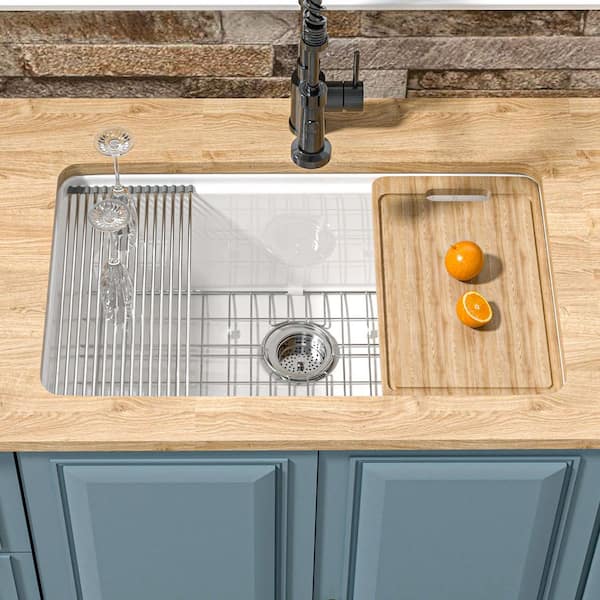 HOMLYLINK Workstation Kitchen Sink 30 x 19 in. Drop-In Single Bowl
