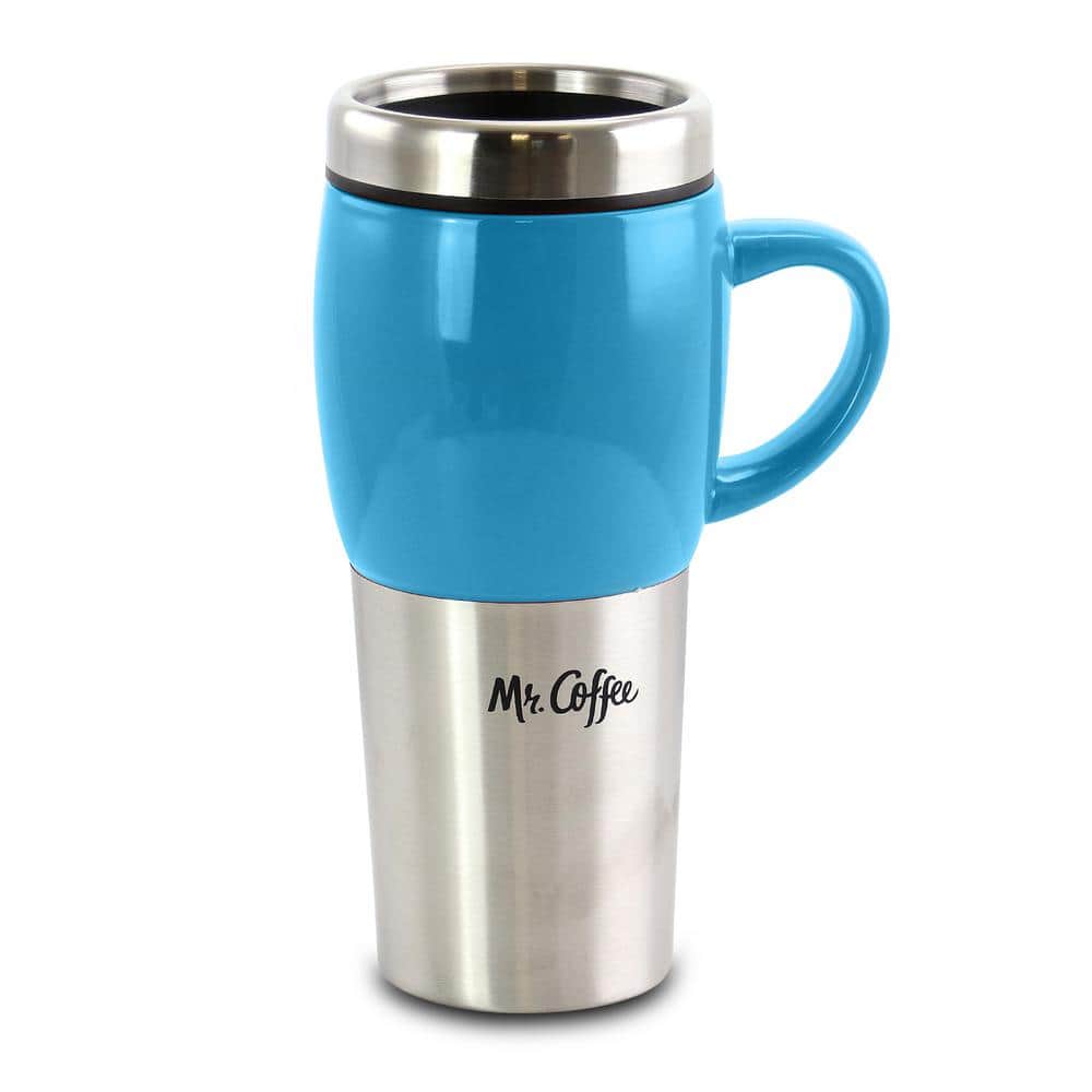 Colorful Stainless Steel and Ceramic Travel Mug Set with Suction Lid