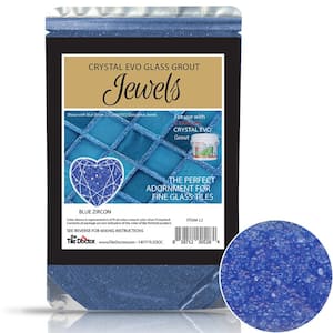 Crystal Glass Grout Jewels Blue Zircon 75 grams (1-Pack)