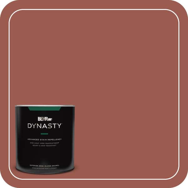 BEHR DYNASTY 1 qt. #ICC-106 Spicy Cayenne Semi-Gloss Enamel Interior Stain-Blocking Paint and Primer