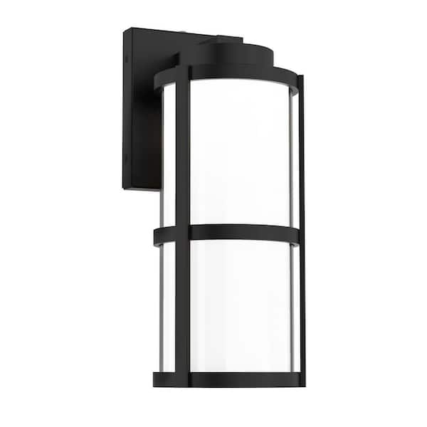 WAC LIMITED Lantern 14 in. Black Indoor/Outdoor Hardwired Wall Lantern Sconce with Selectable CCT Integrated LED