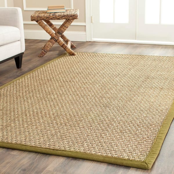 Safavieh Natural Fiber Hampton 3 X 5 Natural/Teal Indoor Solid