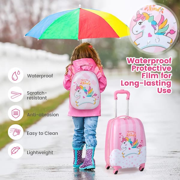 Costway ABS Kids Bagage Set, 12 ''Rugzak 16'' Koffer Kinderen Jongens