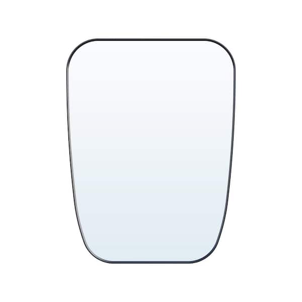 24 in. W x 32 in. H Rectangular Anodized Aluminum Framed Wall Mount Bathroom Vanity Mirror in Matte Black