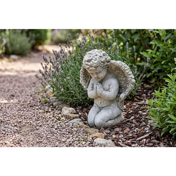 Athens Stonecasting Medium Praying Angel Concrete Garden Statue 09