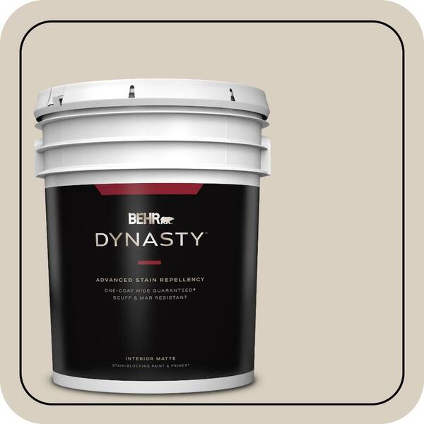 BEHR DYNASTY 5 gal. Designer Collection #DC-011 Gray Envelope Matte Interior Stain-Blocking Paint & Primer