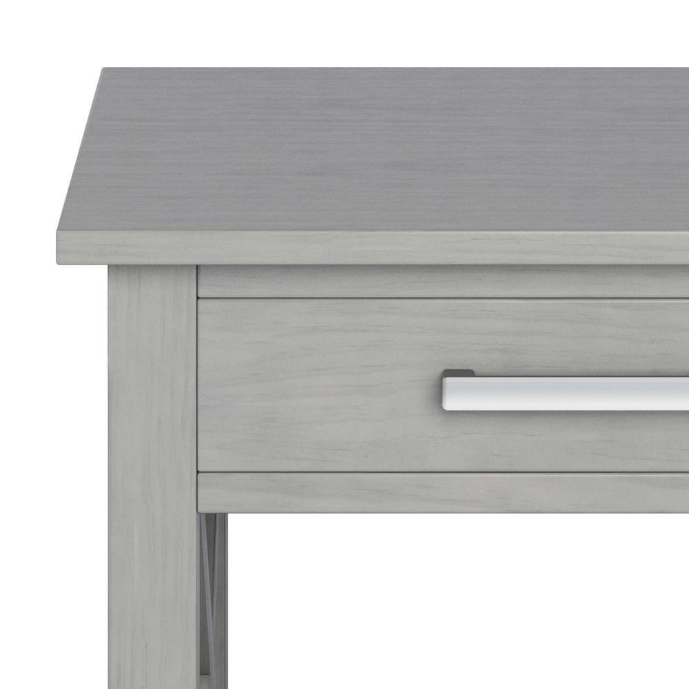 Fog Gray Solid Wood Transitional End Table with Storage