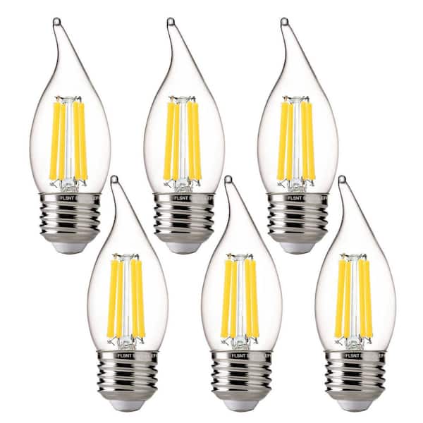 5000K Led Chandelier Edison Bulbs, 5. 5W 100Watt Equivalent, Dimmable Ca11 E26 Led Candelabra Bulbs, 800lm, 6-Pack