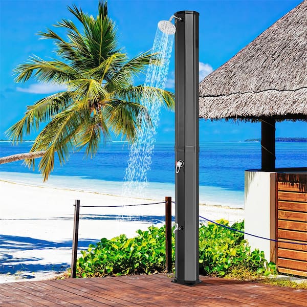 15.9 Gal. Solar Heated Outdoor Shower with Shower Head and Foot Shower Tap