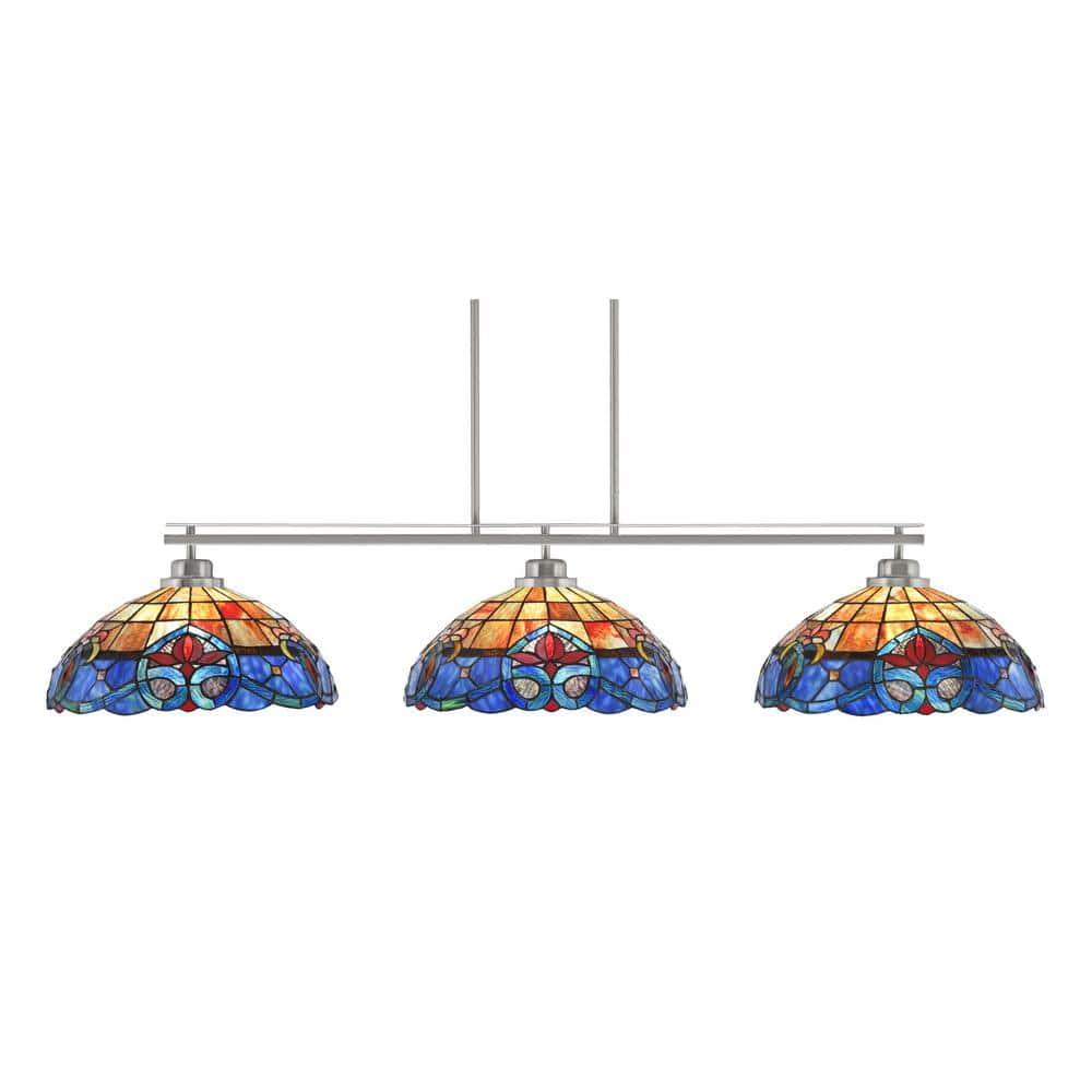 Monroe 3-Light Billiard Light, Round Fitter, Brushed Nickel Finish, 16 in. 