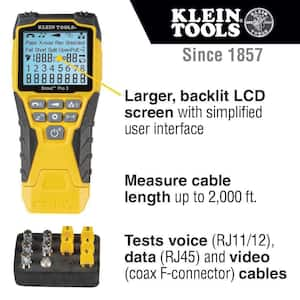 Ethernet Cable Tester Kit with Scout Pro 3 Tester, (Data/Voice/Video), 5 Remotes, Adapter, 9V Battery (VDV501-851)