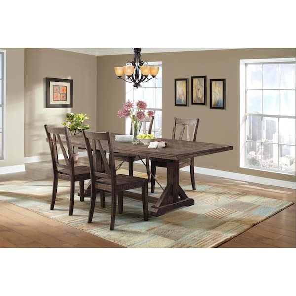 Picket House Furnishings Flynn 5-Piece Dining Set-Table and 4 Wooden Side Chairs