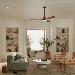Ridley II 60 in. Integrated LED Indoor Oil Brushed Bronze Downrod Mount Ceiling Fan with Wall Control