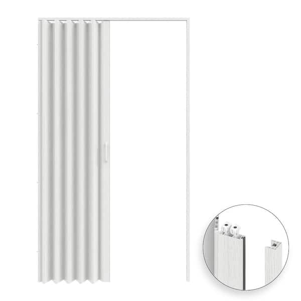 SOCBAZZAR 42 in x 80 in. White Oak Finished Interior PVC Folding