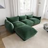 J&E Home 103.9 in. Square Arm 4-Piece L Shaped Chenille Modular Free Combination Sectional Sofa with Ottoman in Green JE-119GNS3+1-A