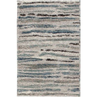 Shoreline Grey/Multi 2 ft. x 3 ft. Striped Accent Rug