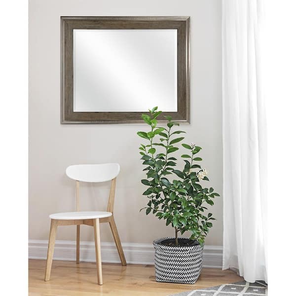 MCS Medium Rectangle Wood Tone Beveled Glass Casual Mirror (36 in. H x 30 in. W)