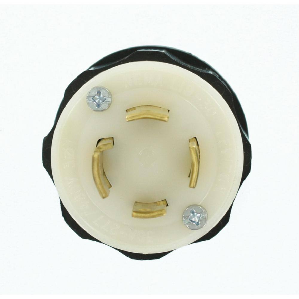 Leviton 30 Amp 277/480-Volt 3-Phase Locking Non-Grounding Plug, Black
