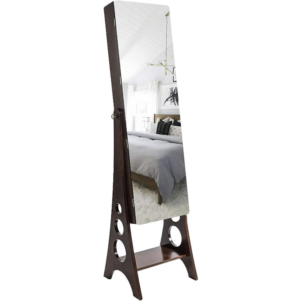 HIVES HONEY Cheval Aria Walnut Jewelry Armoire 8008977 The Home Depot