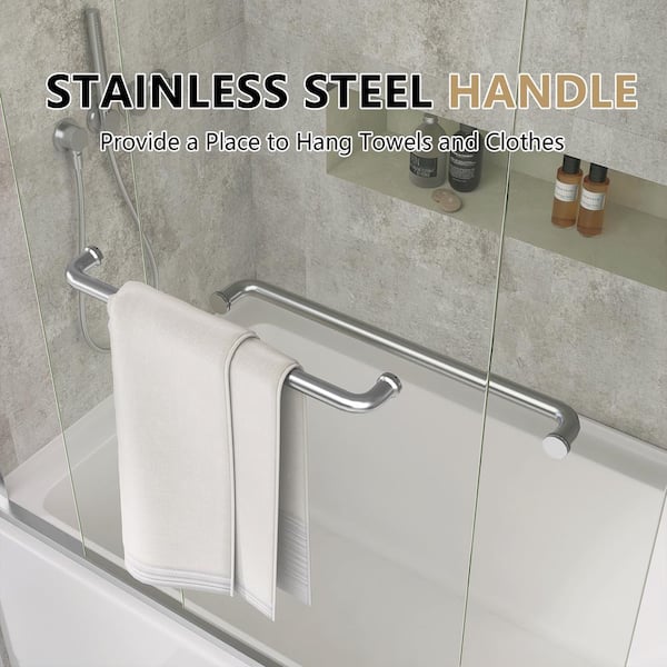 Zeafive 56 to 60 in. W x 58 in. H Double Sliding Tub Door in