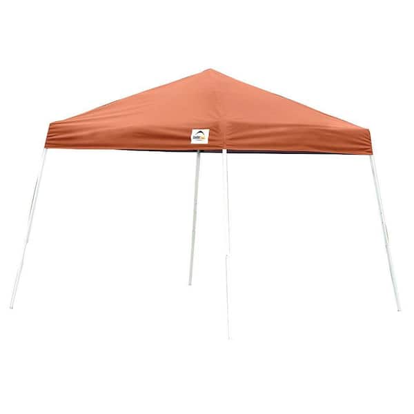 ShelterLogic 10 ft. x 10 ft. Slant-Leg Pop-Up Canopy in Terracotta with 4-Position-Adjustable Steel Frame and Storage Bag