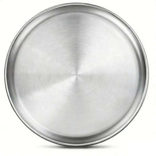 14 in. Stainless Steel Pizza Pan for Oven, Thick Round Pizza Plate, Pizza Baking Sheet, Easy Clean & Dishwasher Safe